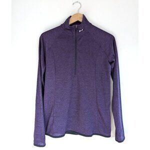 Under Armour 1/2 Zip Tech Twist Purple with Thumbholes Running Gear